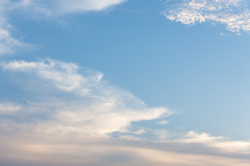 Blue sky and white clouds of the day