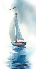 Watercolor boat