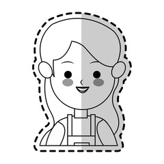 woman wearing apron cute cartoon icon image vector illustration design 