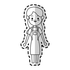 woman wearing apron cute cartoon icon image vector illustration design 