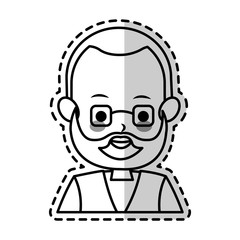 middle age man with beard cute cartoon icon image vector illustration design 
