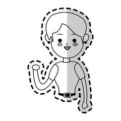 woman waving hand cute cartoon icon image vector illustration design 