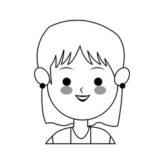 woman with fringe cute cartoon icon image vector illustration design 