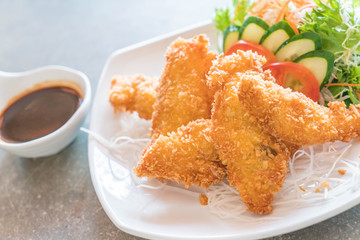 fried fish with tonkatsu sauce