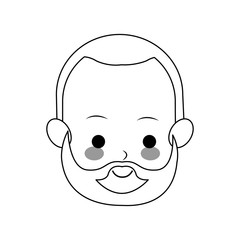 Obraz na płótnie Canvas middle age man with beard cute cartoon icon image vector illustration design 