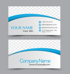 Naklejka premium Business card design set template for company corporate style. Blue color. Vector illustration.