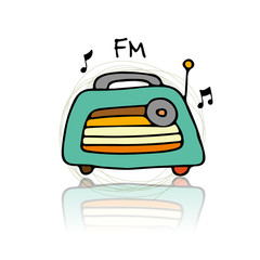 Vintage radio, sketch for your design