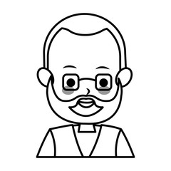 middle age man with beard cute cartoon icon image vector illustration design 
