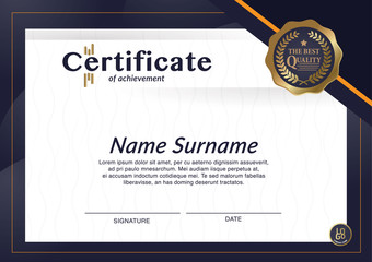 Certificate of achievement frame design template. vector
