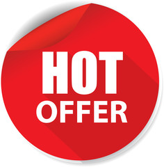 Obraz premium Hot offer sticker, button, label and sign.