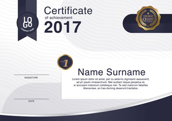 Fototapeta premium Certificate of achievement frame design template. vector