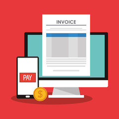 invoice economy related icons image vector illustration design