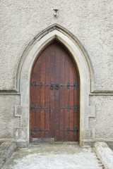 Fototapeta na wymiar wooden door of a church