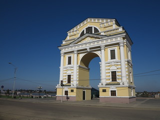 Obraz premium Irkutsk, Russia, historical city center - pearl of Siberia on Angara river