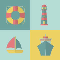 Tourism and travel icons. Vector illustration