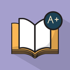 Notebook with A+ icon. Vector illustration
