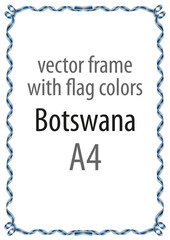 Frame and border of ribbon with the colors of the Botswana flag