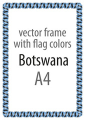 Frame and border of ribbon with the colors of the Botswana flag