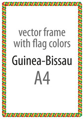 Frame and border of ribbon with the colors of the Guinea-Bissau flag