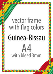 Frame and border of ribbon with the colors of the Guinea-Bissau flag