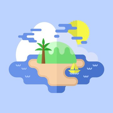 Nature wild earth forest flat vector illustration
