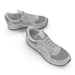 pair of sport trainers isolated on white. 3D illustration