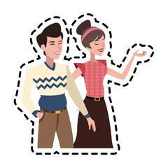 man and woman couple icon image vector illustration design