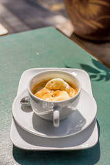 Adffogato coffee in white cup