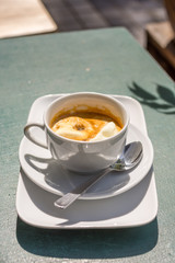Adffogato coffee in white cup