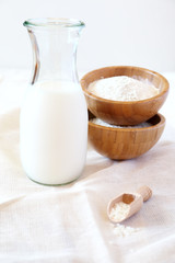 Gluten free: rice milk and rice flour