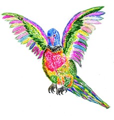 Obraz premium Cartoon Parrot Art