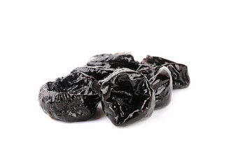 Prunes isolated on white background