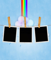 Old Film Frame over Sky