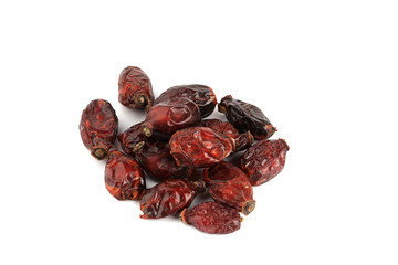 Dried rosehip isolated on white background