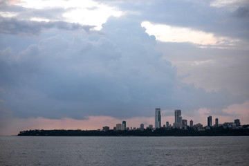 Fototapeta premium A City near sea at evening