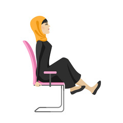 woman doing exercises on the office chair