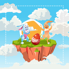 Set with easter bunnies