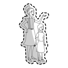 Fototapeta na wymiar happy mother daughter family icon image vector illustration design 