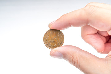 10円玉 / 日本の硬貨 白背景