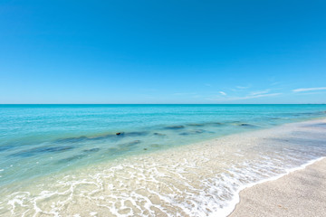 Casey Key,'s quartz sand pristine beach, south of Siesta Key