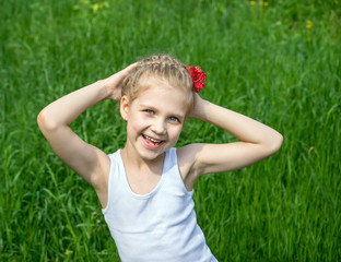 Portrait of young girl in park