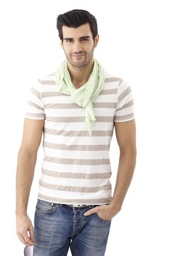 Casual man over white background