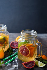 orange lemonade on a jar