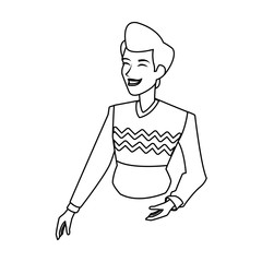 Obraz premium happy man wearing sweater icon image vector illustration design 