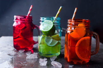 orange lemonade on a jar