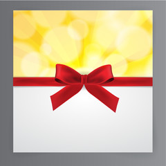 Red bows with yellow bokeh background, Red Ribbon Vector