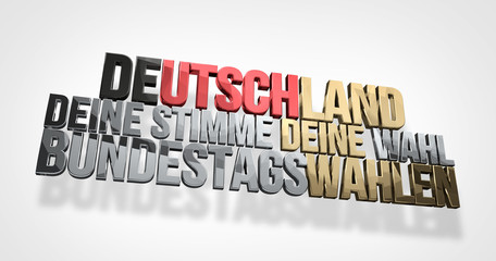 german language for Germany your voice your vote 3d render
