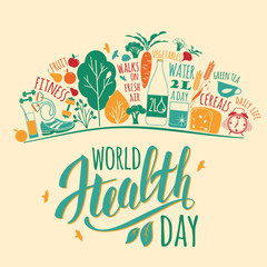 World health day vector illustration.