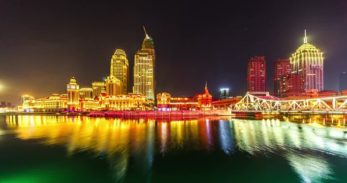 Time lapse of Tianjin cityscape. 4k