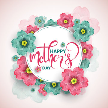 Colorful greeting card with  mother's day, vector illustration